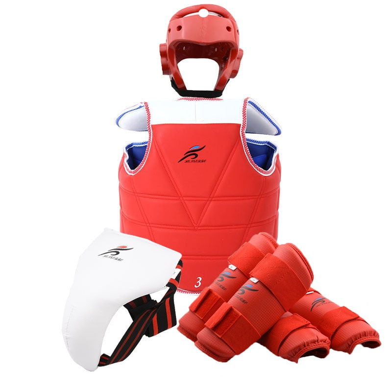 ITF Sparring Gear Helmet Leg Arm Chest Protection Professional Martial Arts Equipment - activesportslife
