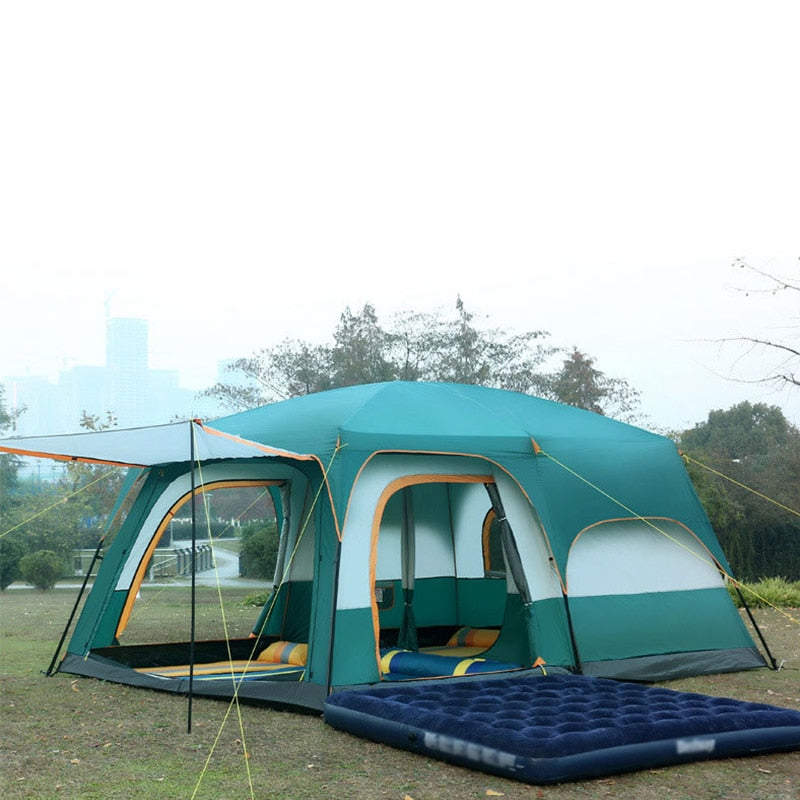 4-6 Person Outdoor Big Space Camping Tent Two Bedroom Ultra-large High Quality Waterproof Camping Tent - activesportslife