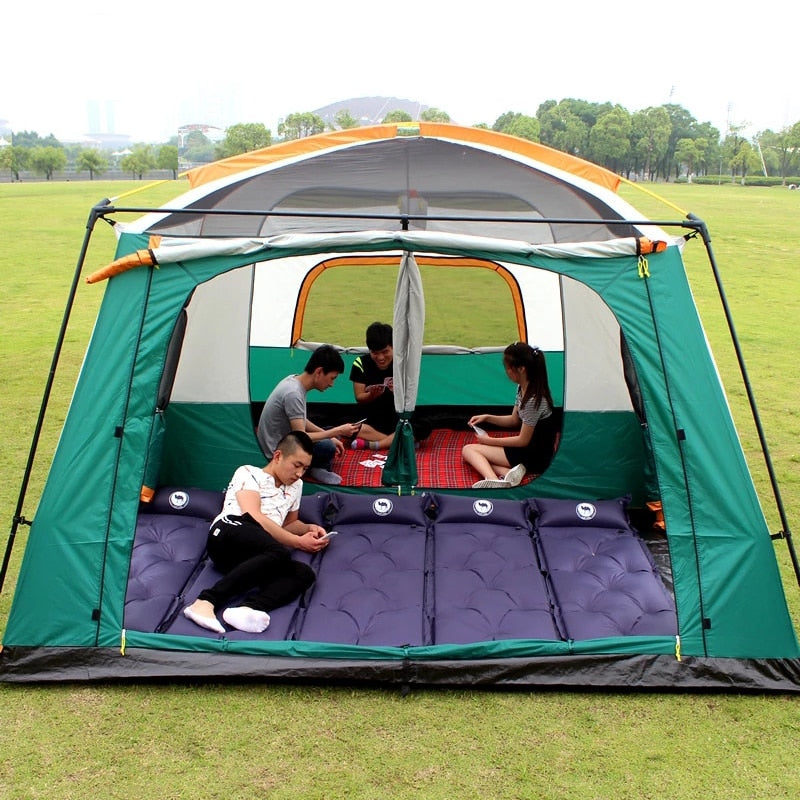 4-6 Person Outdoor Big Space Camping Tent Two Bedroom Ultra-large High Quality Waterproof Camping Tent - activesportslife
