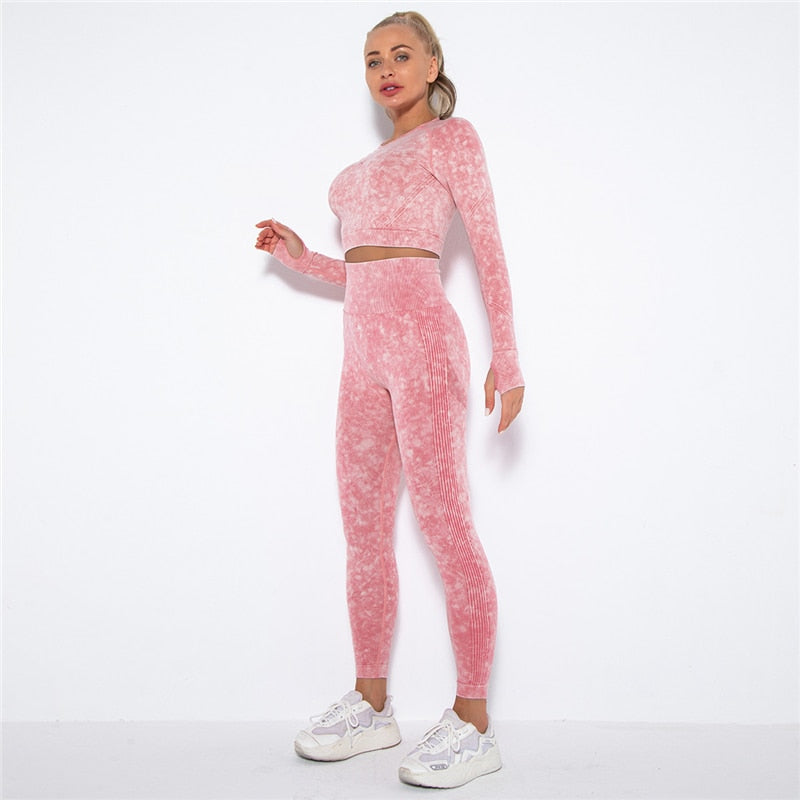 Seamless Women Yoga Clothing Gym Set Yoga Workout Set Crop Top Fitness Clothing Push Up Leggings Sport Wear - activesportslife