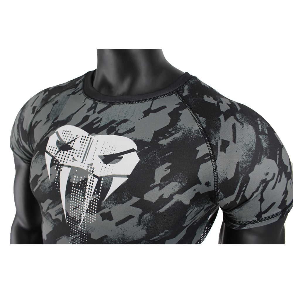 SOTF MMA Snake Head Camouflage Fitness Breathable t shirt rashguard boxing - activesportslife