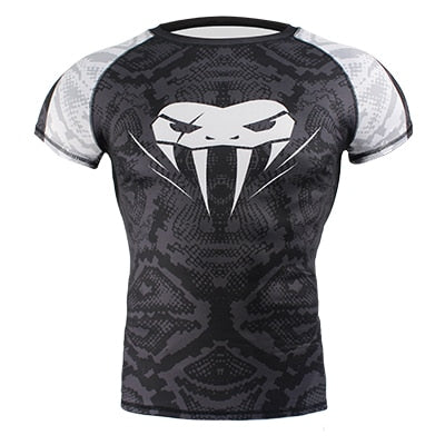 SOTF MMA Snake Head Camouflage Fitness Breathable t shirt rashguard boxing - activesportslife