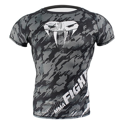 SOTF MMA Snake Head Camouflage Fitness Breathable t shirt rashguard boxing - activesportslife