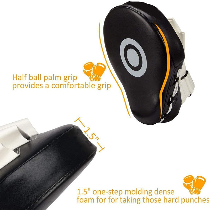 New 2pc Curved Boxing Focus Punching Pads For Taekwondo Muay thai Karate Adults Kids Training Pads - activesportslife