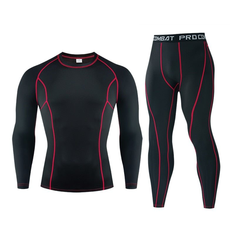 Winter Thermal Underwear Men Boxing Shirts Set Compression Tracksuit Men Quick Dry Rashgarda For Sportswear Clothing Long Johns - activesportslife