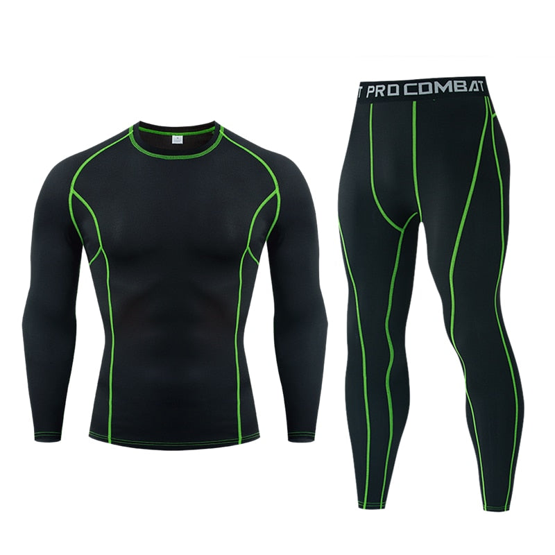 Winter Thermal Underwear Men Boxing Shirts Set Compression Tracksuit Men Quick Dry Rashgarda For Sportswear Clothing Long Johns - activesportslife