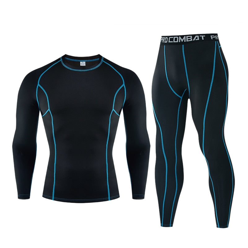 Winter Thermal Underwear Men Boxing Shirts Set Compression Tracksuit Men Quick Dry Rashgarda For Sportswear Clothing Long Johns - activesportslife