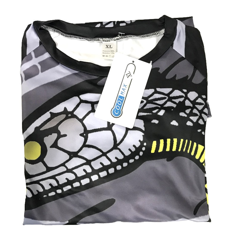 Rashguard Mma for Men Muay Thai Printed MMA Long Sleeve Compression Shirt - activesportslife