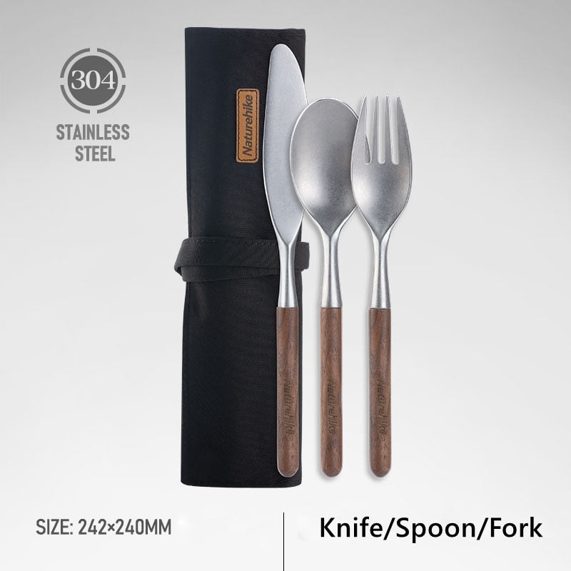 Naturehike Outdoor Camping Tableware Portable Ultralight Knife Fork Spoon Dinner Set Nature Hike Gear - activesportslife