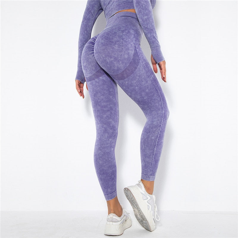 Seamless Women Yoga Clothing Gym Set Yoga Workout Set Crop Top Fitness Clothing Push Up Leggings Sport Wear - activesportslife
