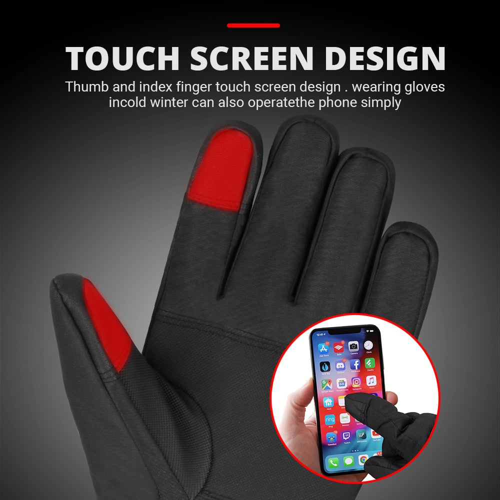 Winter Heated Gloves For Men Women Touchscreen USB Heated Gloves Camping Hiking Water-resistant Moto Gloves - activesportslife