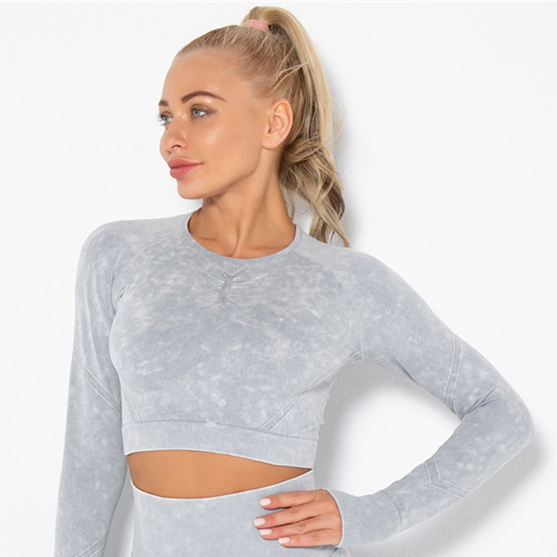 Seamless Women Yoga Clothing Gym Set Yoga Workout Set Crop Top Fitness Clothing Push Up Leggings Sport Wear - activesportslife
