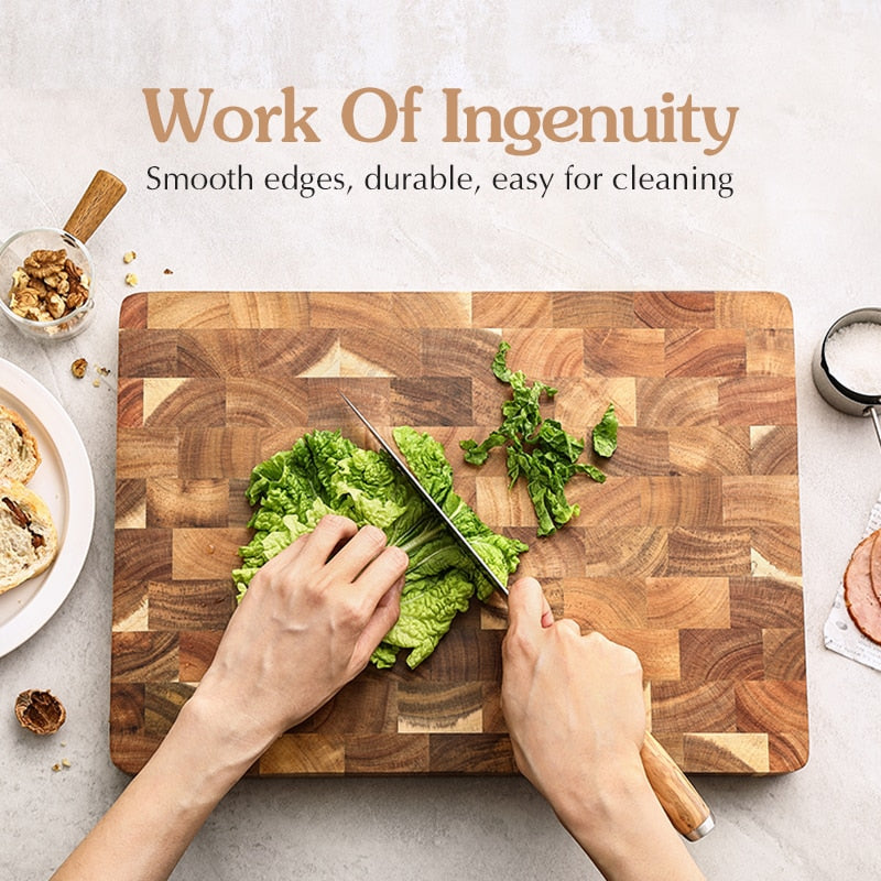 Cutting Board Double-sided Premium Acacia Wood Damp-proof - activesportslife
