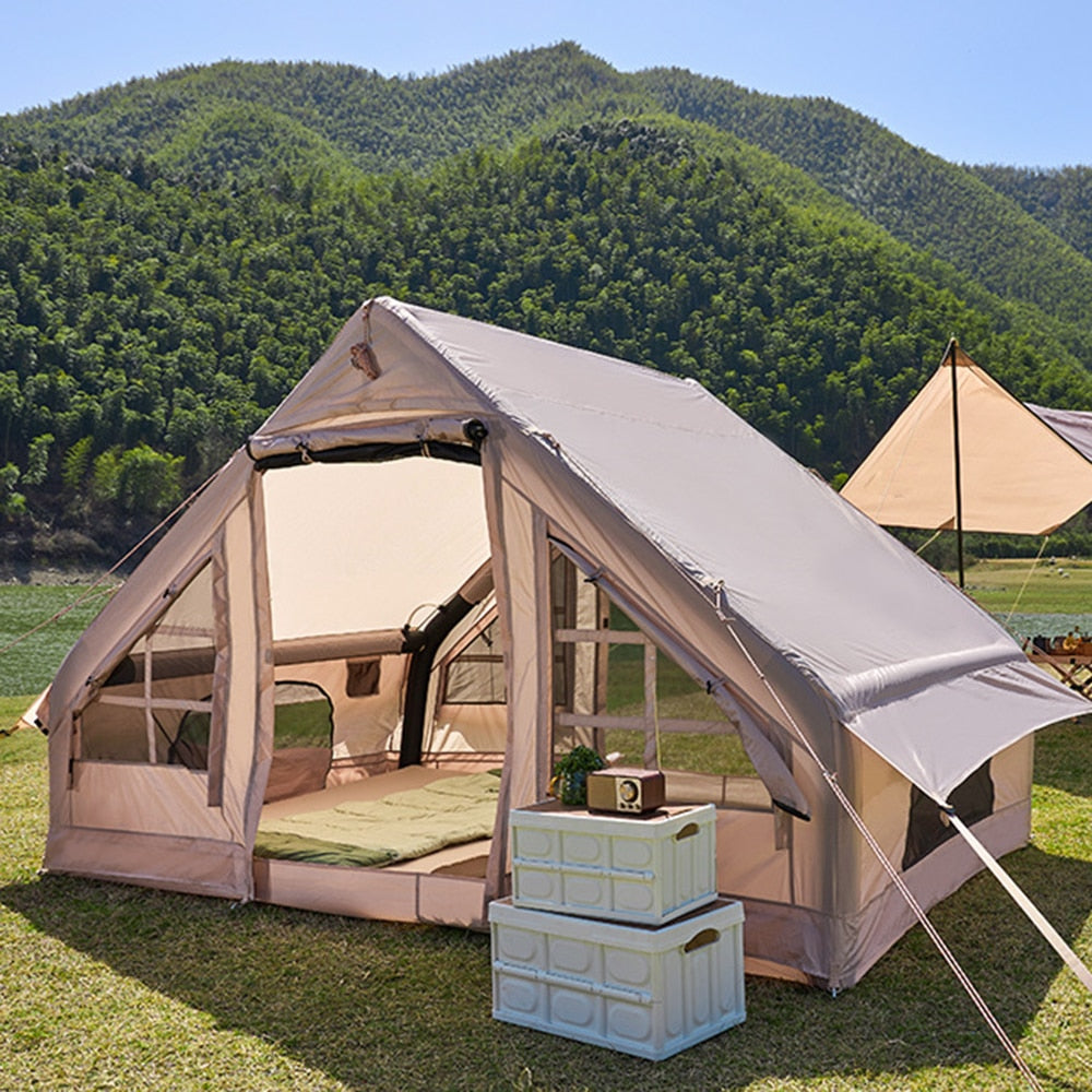 Square Super Large Family Outdoor Inflatable Tent Hotel Bed Waterproof Camping Tent - activesportslife