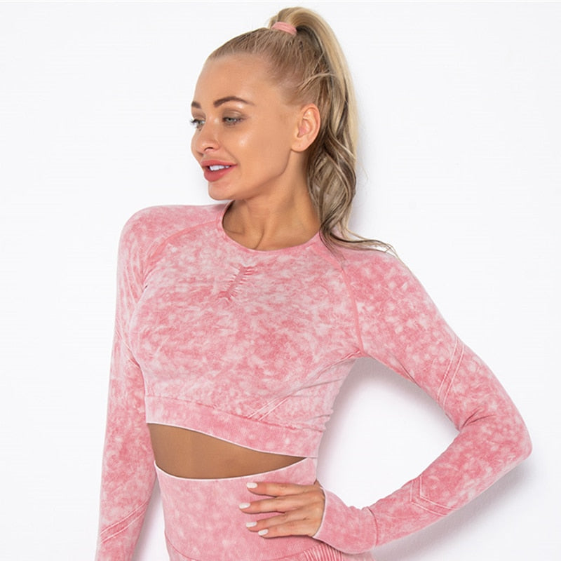 Seamless Women Yoga Clothing Gym Set Yoga Workout Set Crop Top Fitness Clothing Push Up Leggings Sport Wear - activesportslife