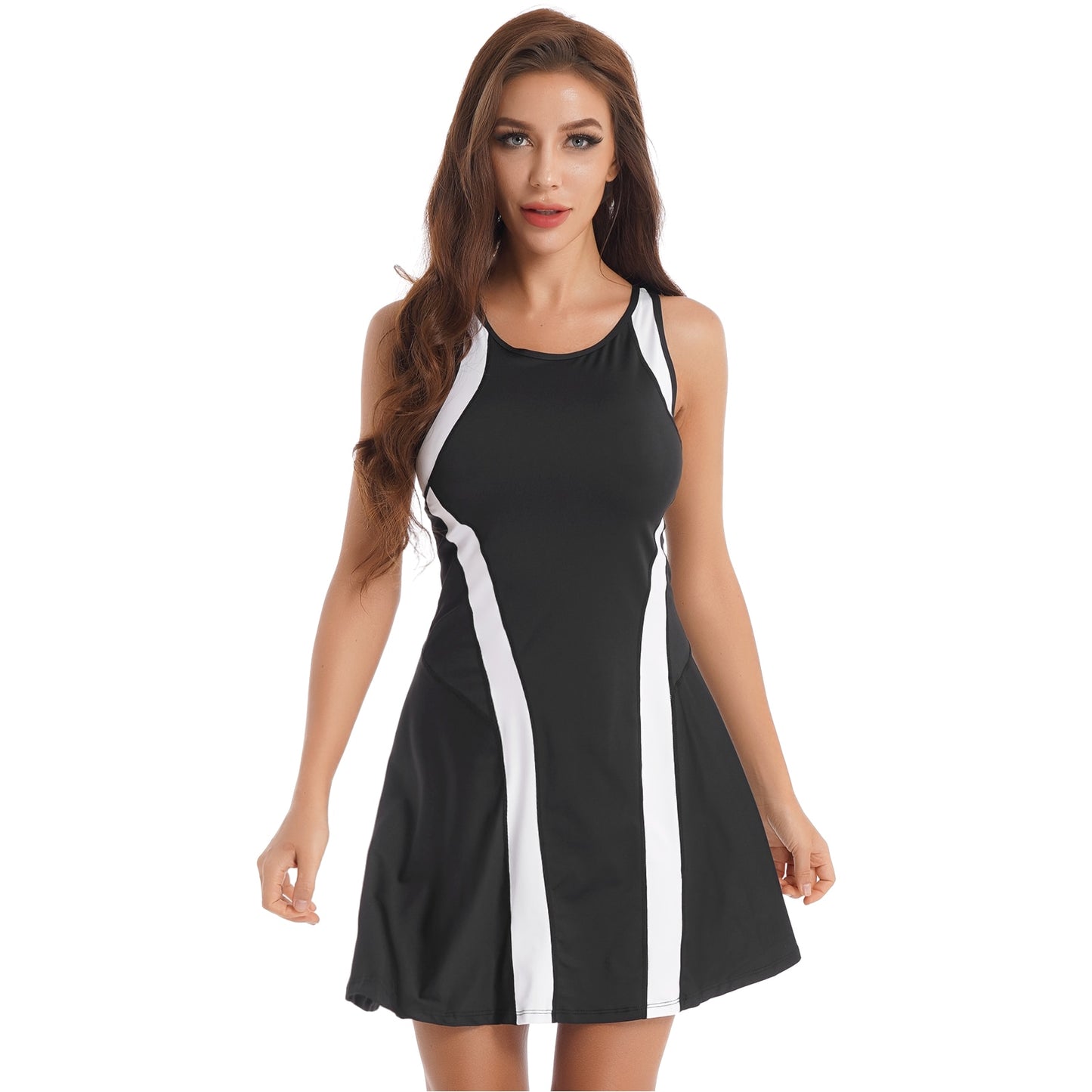 Women Quick Dry Sleeveless Strapped Criss Cross Open Back Sport Dress for Yoga Tennis Golf Workout - activesportslife