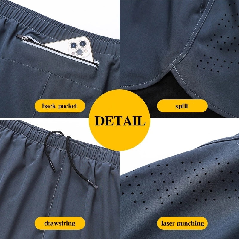 Men's Quick-drying Double Layer Running Shorts - activesportslife