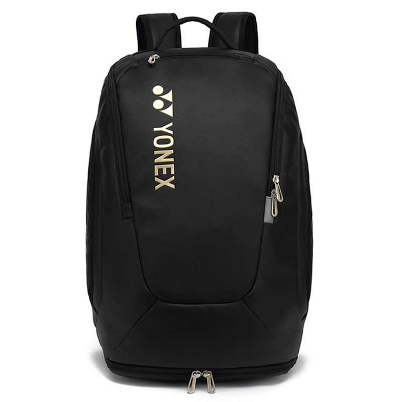 YONEX Artificial Leather Racquet Bag Soft Badminton Backpack For Women Men Match Training Waterproof Tennis Racket Carrying Bag - activesportslife