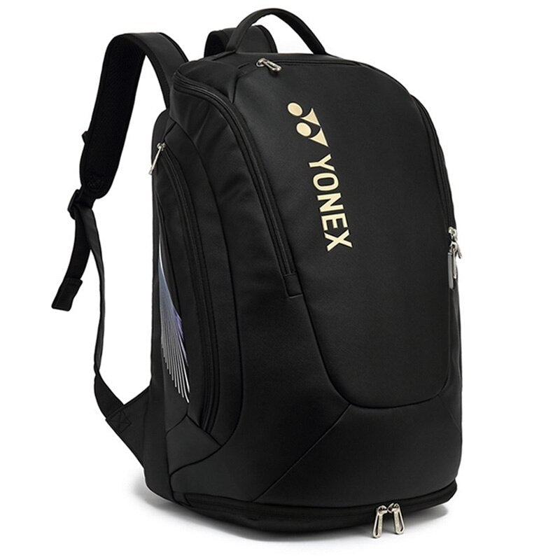 YONEX Artificial Leather Racquet Bag Soft Badminton Backpack For Women Men Match Training Waterproof Tennis Racket Carrying Bag - activesportslife
