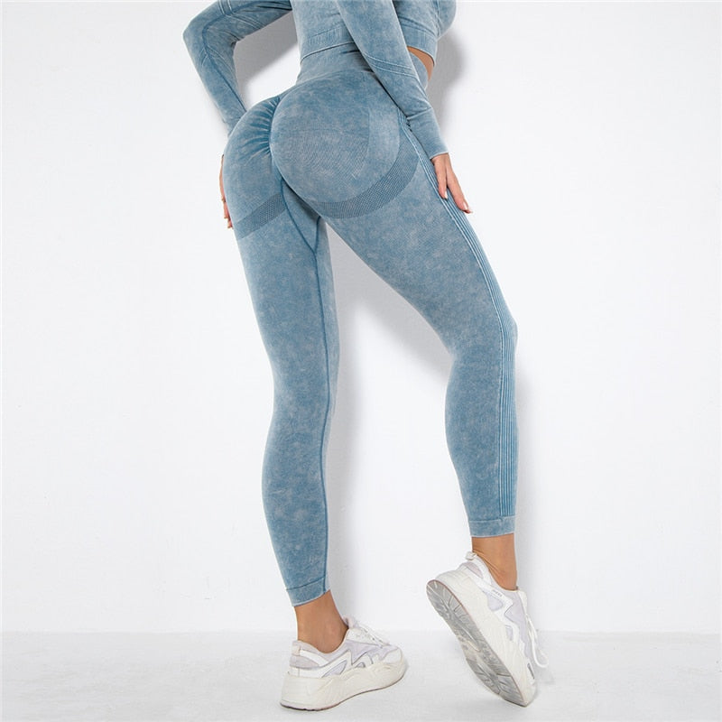Seamless Women Yoga Clothing Gym Set Yoga Workout Set Crop Top Fitness Clothing Push Up Leggings Sport Wear - activesportslife