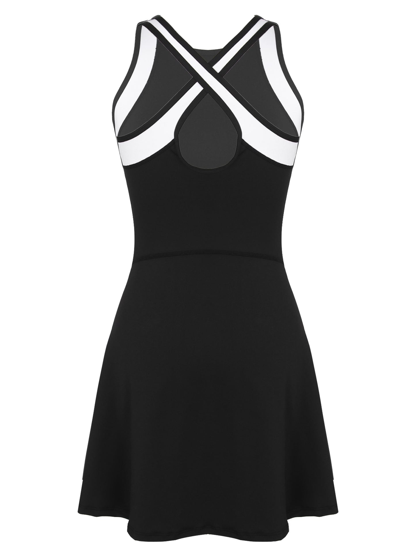 Women Quick Dry Sleeveless Strapped Criss Cross Open Back Sport Dress for Yoga Tennis Golf Workout - activesportslife