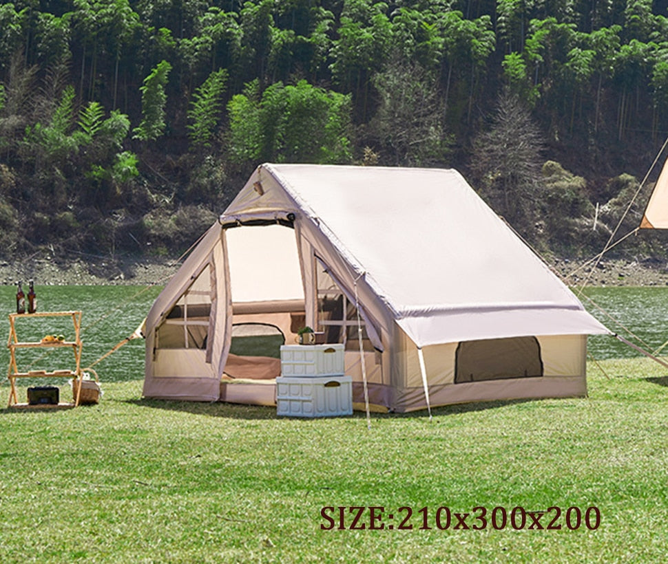 Square Super Large Family Outdoor Inflatable Tent Hotel Bed Waterproof Camping Tent - activesportslife