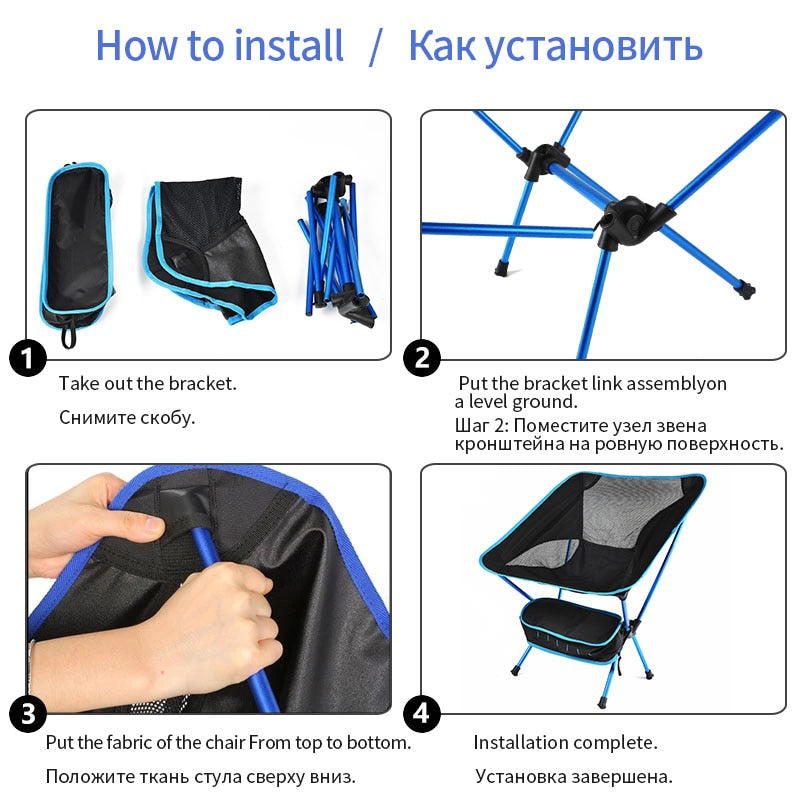 Outdoor Portable Folding Chair Ultralight Camping Chairs - activesportslife