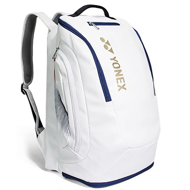 YONEX Artificial Leather Racquet Bag Soft Badminton Backpack For Women Men Match Training Waterproof Tennis Racket Carrying Bag - activesportslife