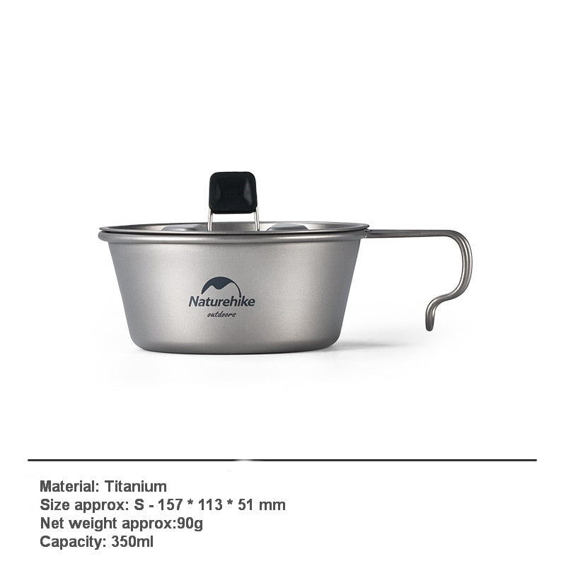 Naturehike Outdoor Bowl Lightweight Titanium Bowls Outdoor Portable With Lid - activesportslife
