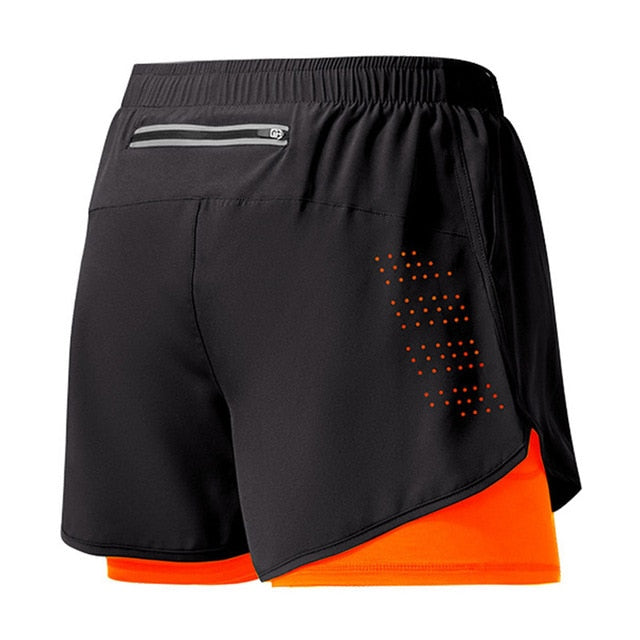 Men's Quick-drying Double Layer Running Shorts - activesportslife
