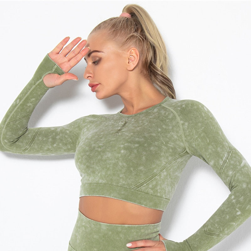 Seamless Women Yoga Clothing Gym Set Yoga Workout Set Crop Top Fitness Clothing Push Up Leggings Sport Wear - activesportslife