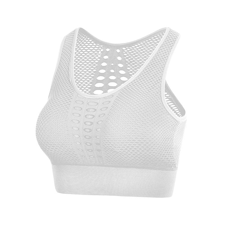 Women Breathable Active Sports Bra Sexy Mesh op Push Up Seamless - activesportslife