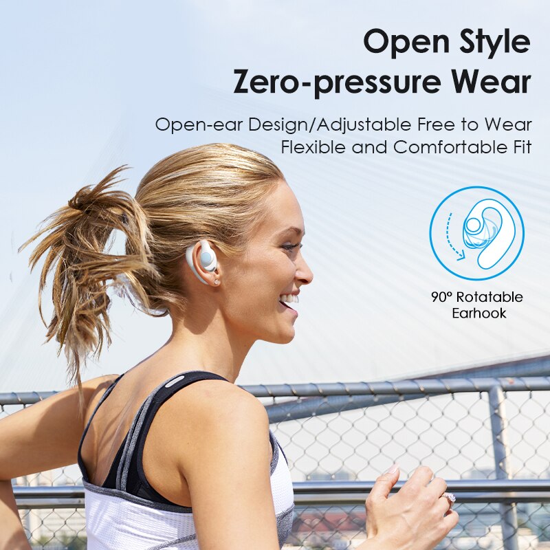 QCY Crossky GTR Open Ear Wireless Headphones Bluetooth 5.3 Bass 4 Mic ENC TWS Earbuds IPX5 - activesportslife