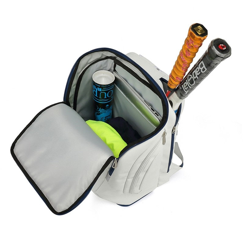 YONEX Artificial Leather Racquet Bag Soft Badminton Backpack For Women Men Match Training Waterproof Tennis Racket Carrying Bag - activesportslife