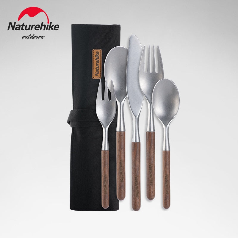 Naturehike Outdoor Camping Tableware Portable Ultralight Knife Fork Spoon Dinner Set Nature Hike Gear - activesportslife