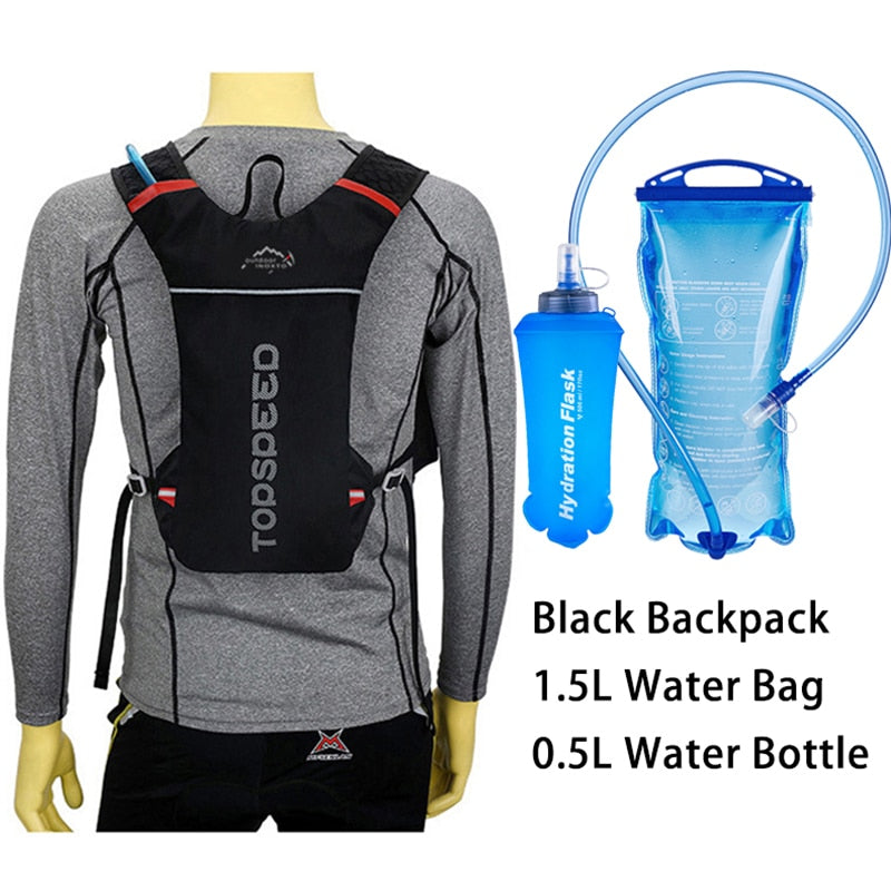 Ultra Lightweight Trail Running Backpack Outdoor Sport Cycling Hydration Vest Pack Rucksack Bag 1.5L Water Bag - activesportslife