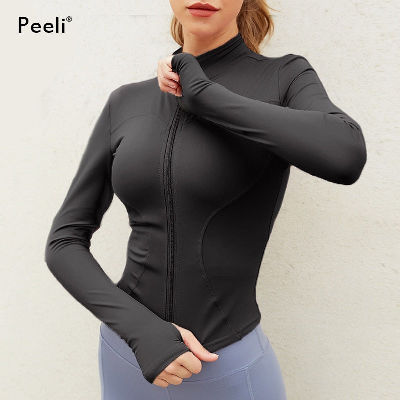 Peeli Long Sleeve Sports Jacket Women Top Activewear - activesportslife