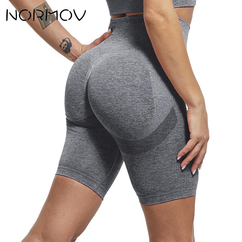 NORMOV Yoga Shorts Women High Waisted Seamless Push Up Butt Gym Shorts - activesportslife