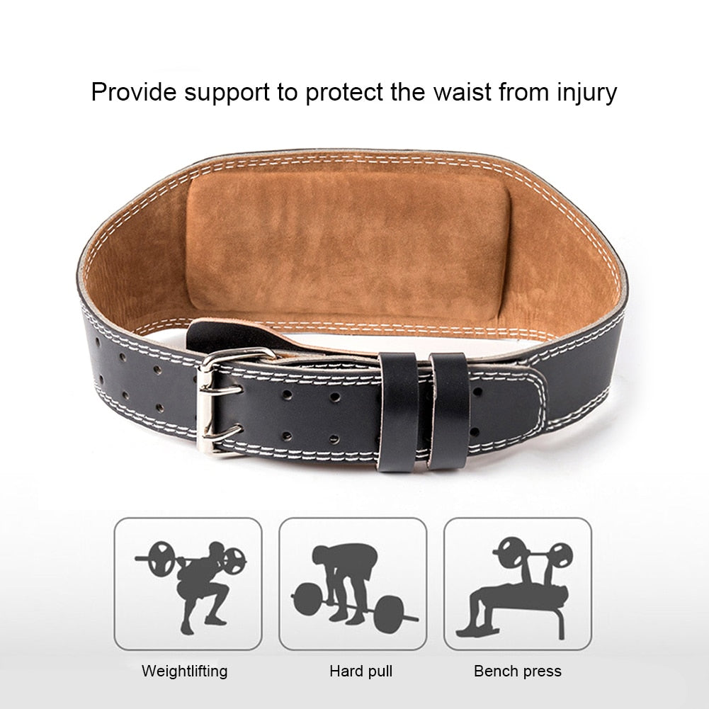 Adjustable Leather Weightlifting Belt Waist Support Weight Lifting Brace - activesportslife