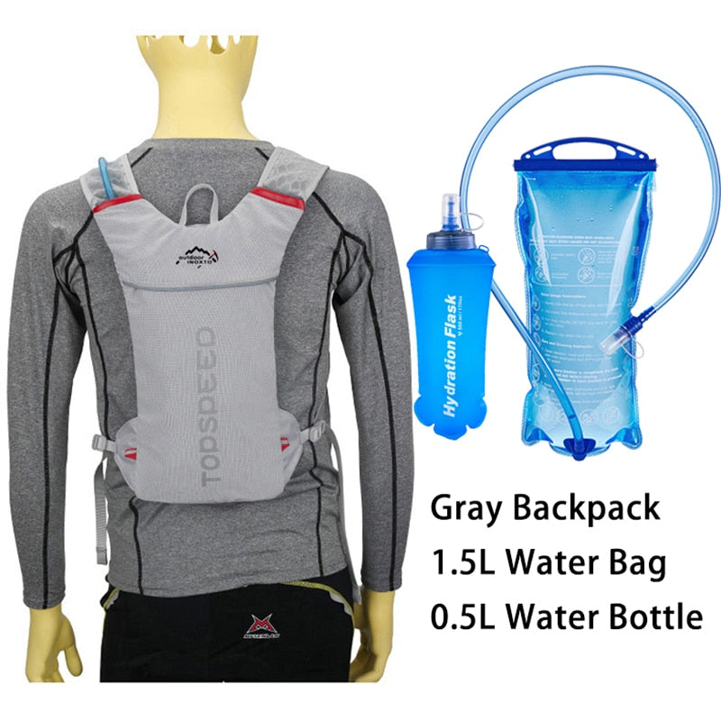 Ultra Lightweight Trail Running Backpack Outdoor Sport Cycling Hydration Vest Pack Rucksack Bag 1.5L Water Bag - activesportslife