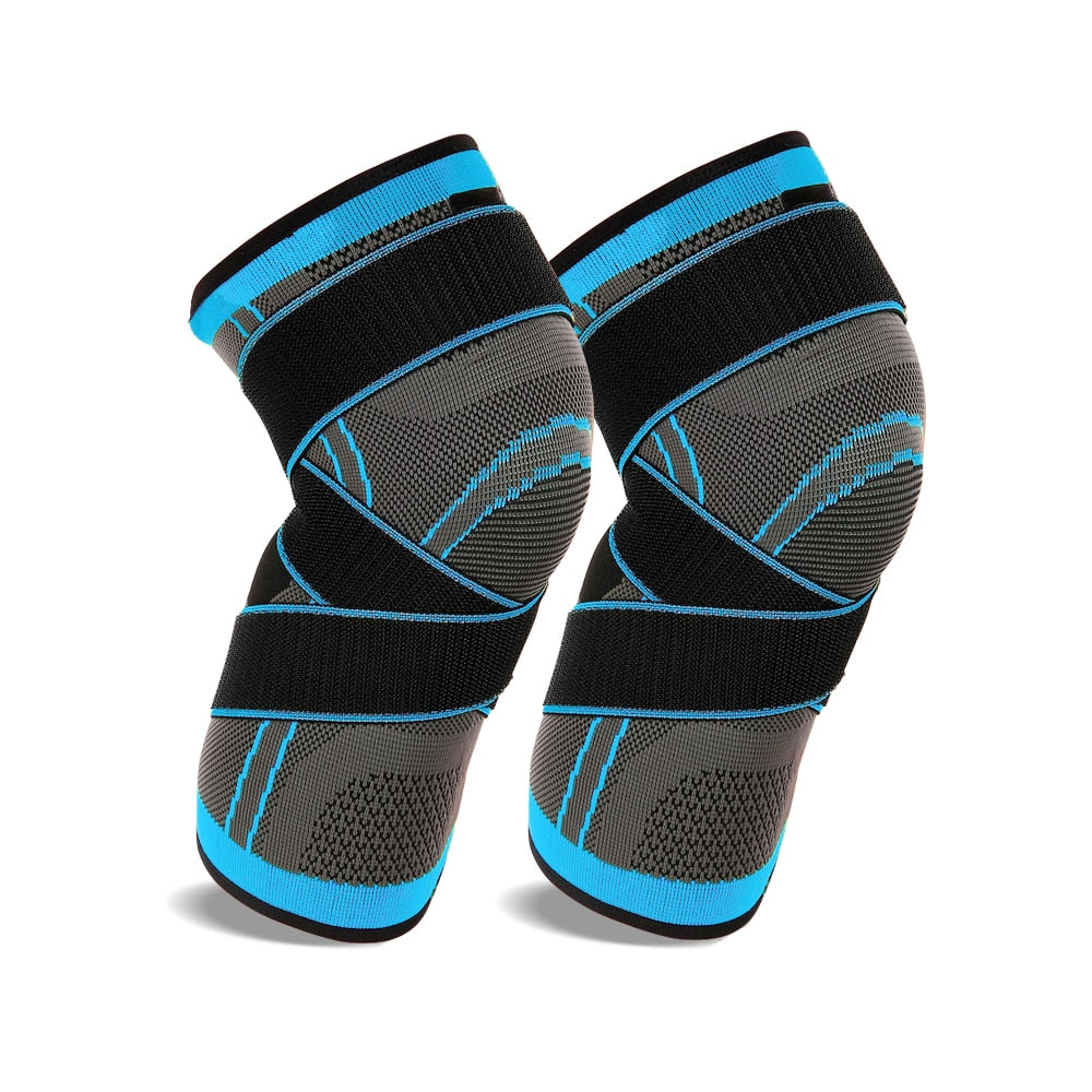 2PCS Sports Knee Pad Pressurized Elastic Knee Pads Brace Protector - activesportslife