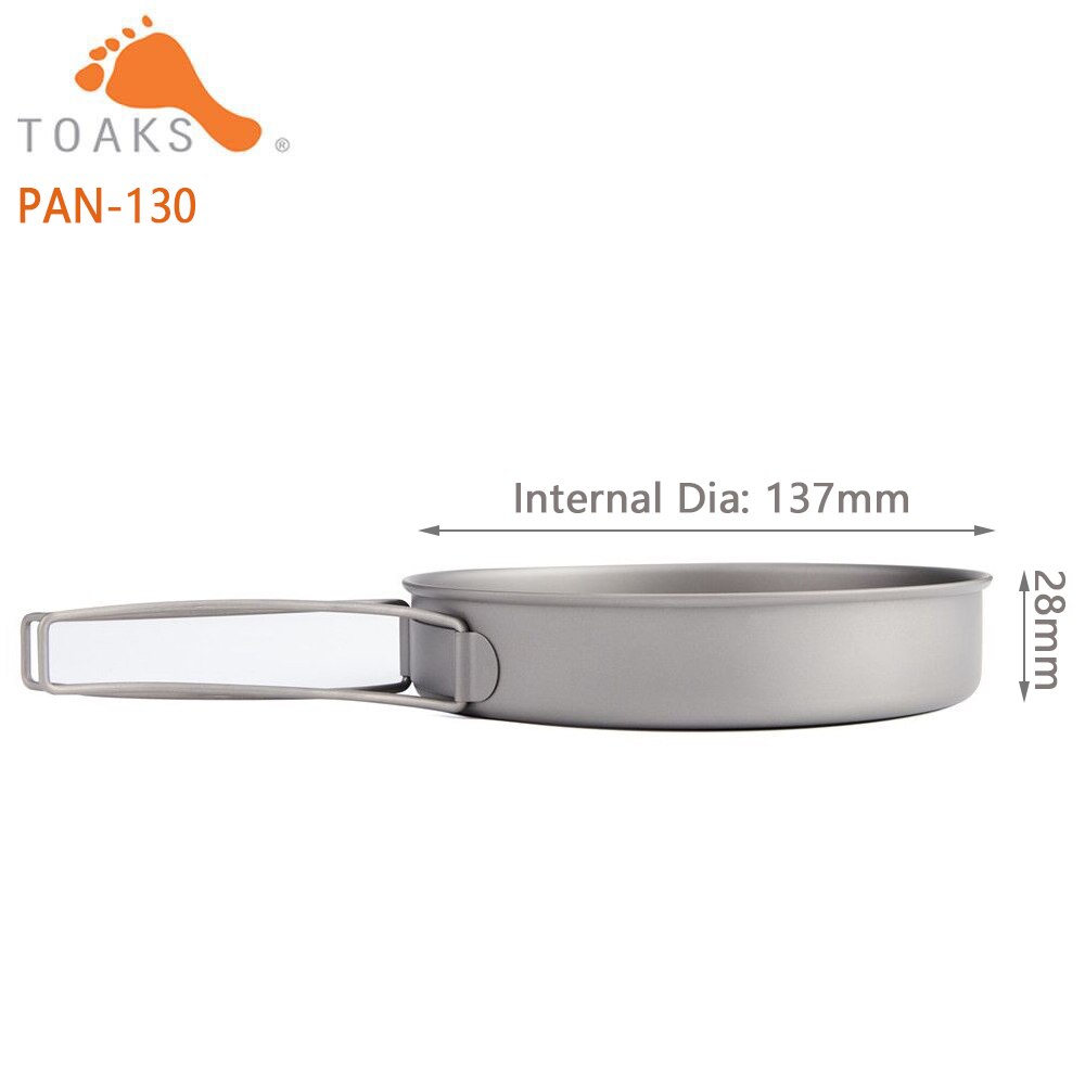 TOAKS TITANIUM FRYING PAN Outdoor Camping Lightweight PAN-115 PAN-130 PAN-145 - activesportslife