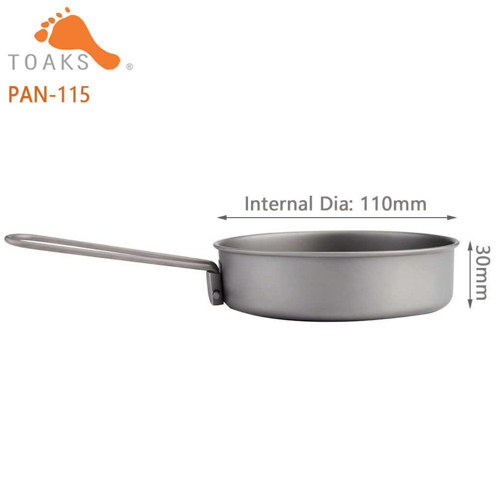 TOAKS TITANIUM FRYING PAN Outdoor Camping Lightweight PAN-115 PAN-130 PAN-145 - activesportslife