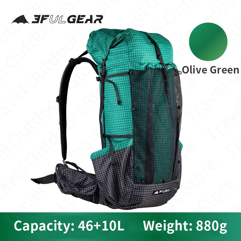 3F UL GEAR QIDIAN PRO Backpack 46+10L Ultralight 880g Outdoor Women/Men Sport Bag Wear Resistant Camping Bag Waterproof Travel - activesportslife