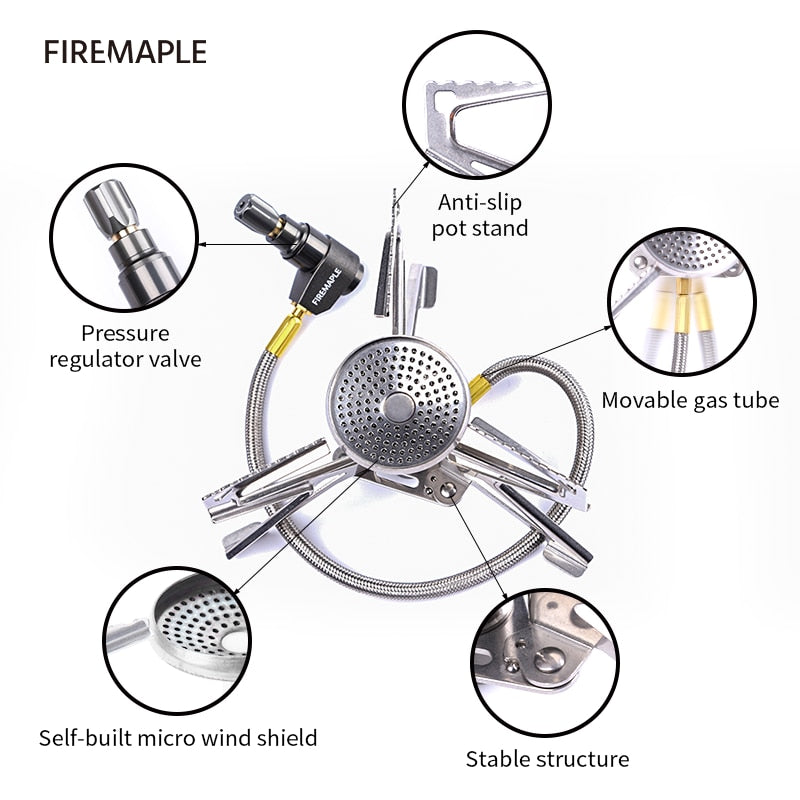 FireMaple Polaris Pressure Regulator Camping Stove Lightweight Outdoor Gas Burner For Camp Use - activesportslife