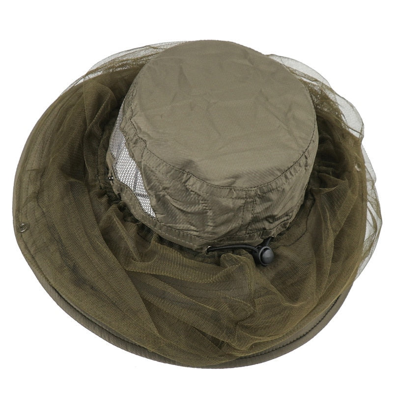 2-pcs Outdoor Fishing Cap Insect Proof Hat Breathable Net Yarn Camping Tactical Bucket Hats - activesportslife