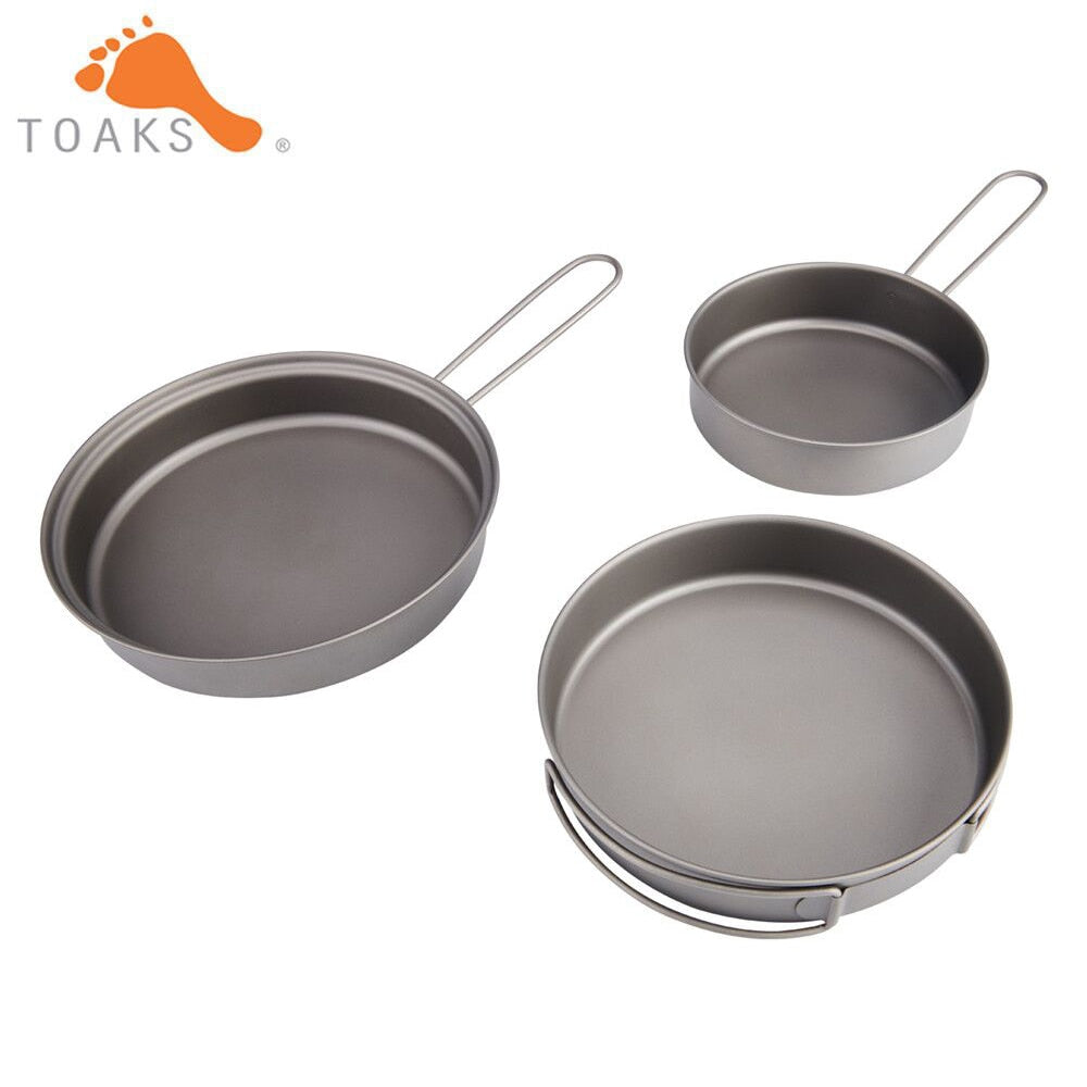 TOAKS TITANIUM FRYING PAN Outdoor Camping Lightweight PAN-115 PAN-130 PAN-145 - activesportslife