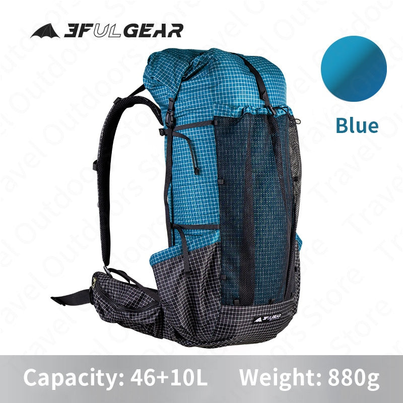 3F UL GEAR QIDIAN PRO Backpack 46+10L Ultralight 880g Outdoor Women/Men Sport Bag Wear Resistant Camping Bag Waterproof Travel - activesportslife