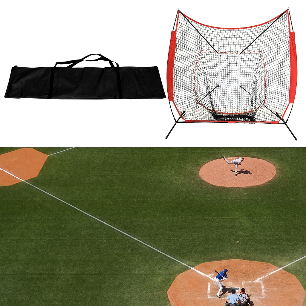 7'×7' Baseball Softball Practice Net w /Carry Bag for Training - activesportslife