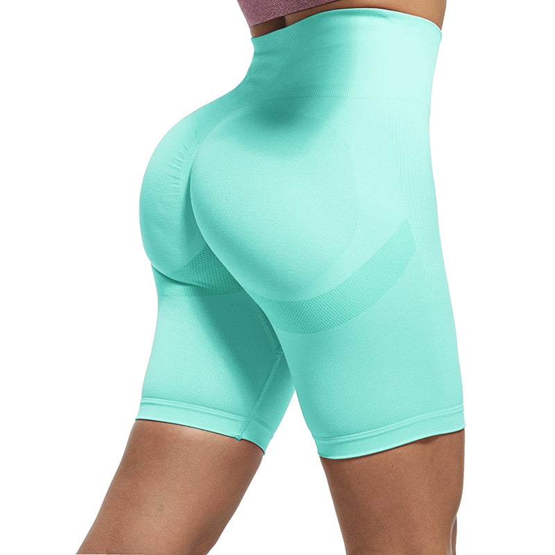 NORMOV Yoga Shorts Women High Waisted Seamless Push Up Butt Gym Shorts - activesportslife